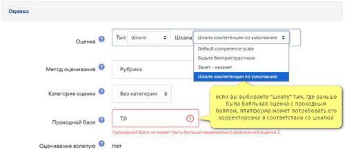 Оценка Шкала