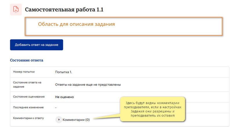 Задание глазами студента с комментариями