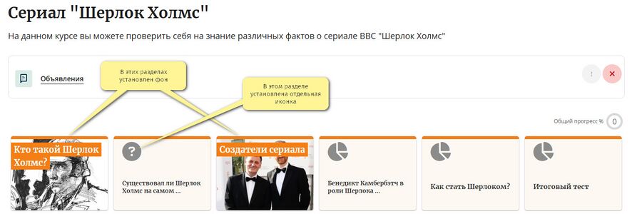 Формат Плитки вид курса